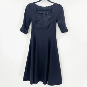 Miusol Mini‎ Dress Womens Size S Black A Line Half Sleeve Cocktail Diamond Neck